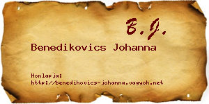 Benedikovics Johanna névjegykártya